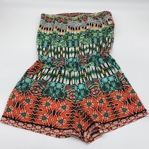 Tyche Aztec print Romper with pockets, Size L